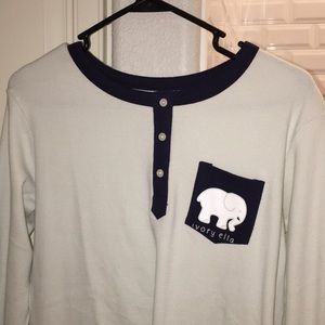 Long sleeve night shirt ivory Ella